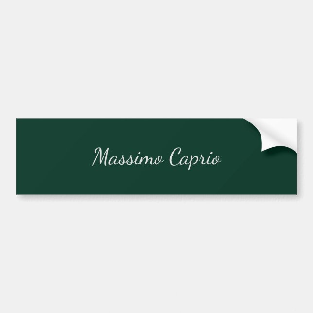 Dunkelgrün Elegant Casual Eigener Name Handschrift Autoaufkleber (Vorne)