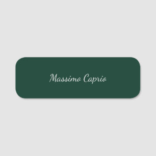 Dunkelgrün Elegant Casual Eigener Name Handschrift Namensschild