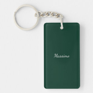 Dunkelgrün Elegant Casual Eigener Name Handschrift Schlüsselanhänger