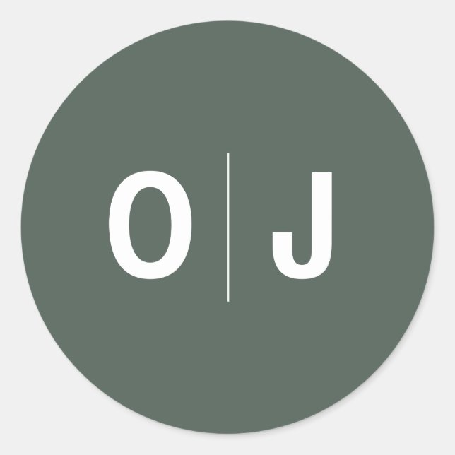 Dunkelgrün | Erste Minimalistische Skandinavienhoc Runder Aufkleber (Vorderseite)