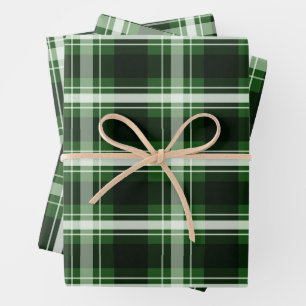 Dunkelgrün Kariert Geschenkpapier Set