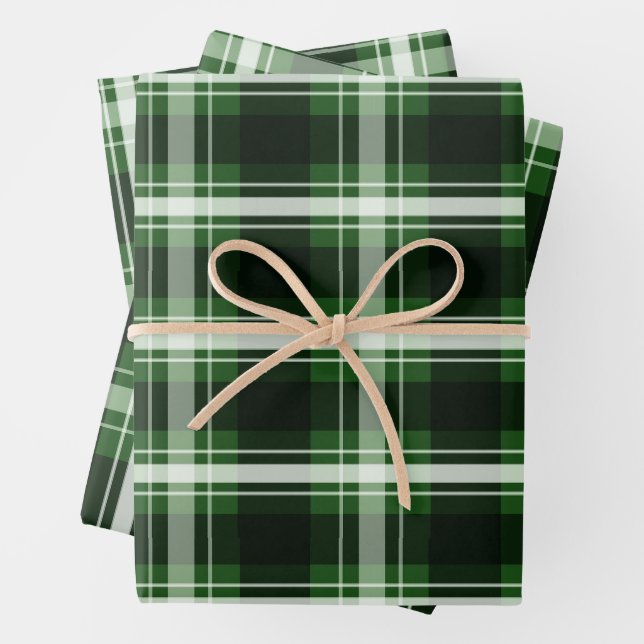 Dunkelgrün Kariert Geschenkpapier Set (Beispiel)