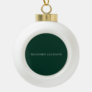 Dunkelgrün minimalistisches schlichtes modernes äs keramik Kugel-Ornament