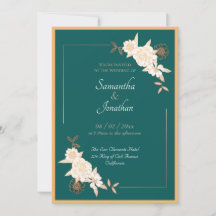 Dunkelgrün mit Creme-Rose zum Hochzeitsempfang