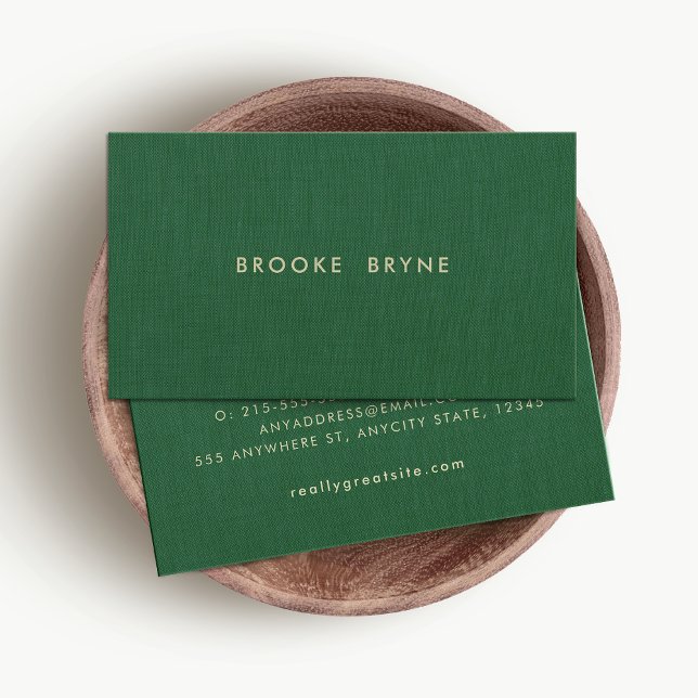 Dunkelgrün Moderne Minimalistisch Beruflich Visitenkarte (Von Creator hochgeladen)
