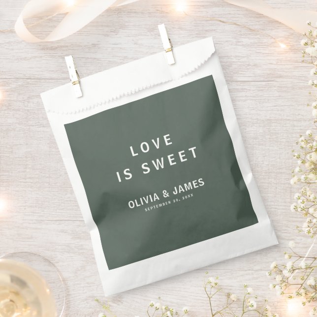 Dunkelgrün | Moss Minimalistisch Modern Modern Mod Geschenktütchen (Ausgeschnitten)