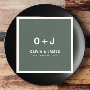 Dunkelgrün   Moss Minimalistisch Modern Modern Mod Serviette