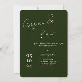Dunkelgrün rosa Liebe Brief Hochzeitseinladungen Einladung
