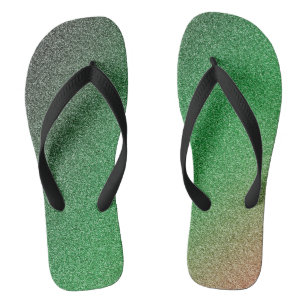 Dunkelgrün-rot-strahlende Glitzer, Pair of Flip Flops