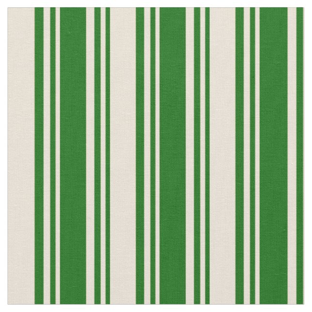 Dunkelgrün und Bisque Stripes Muster Stoff (Nahaufnahme)