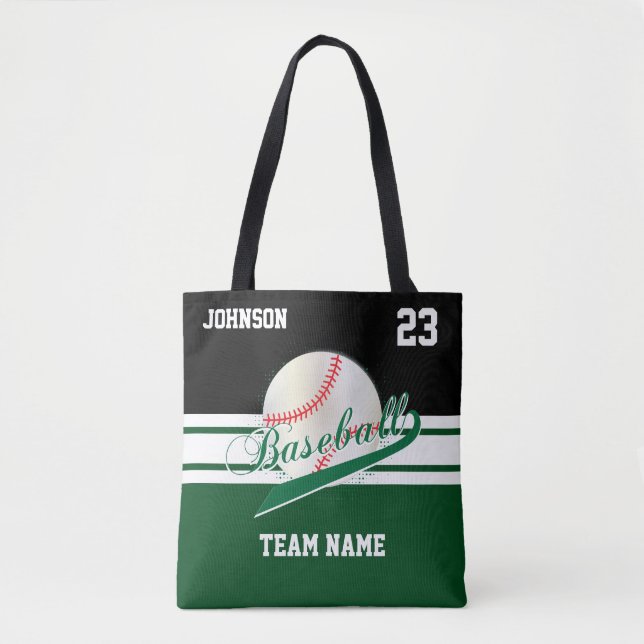 Dunkelgrün und Schwarz für Baseball-Team Tasche (Vorderseite)