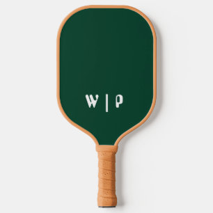 Dunkelgrün und Weiß Moderne individuelle Monogra Pickleball Schläger