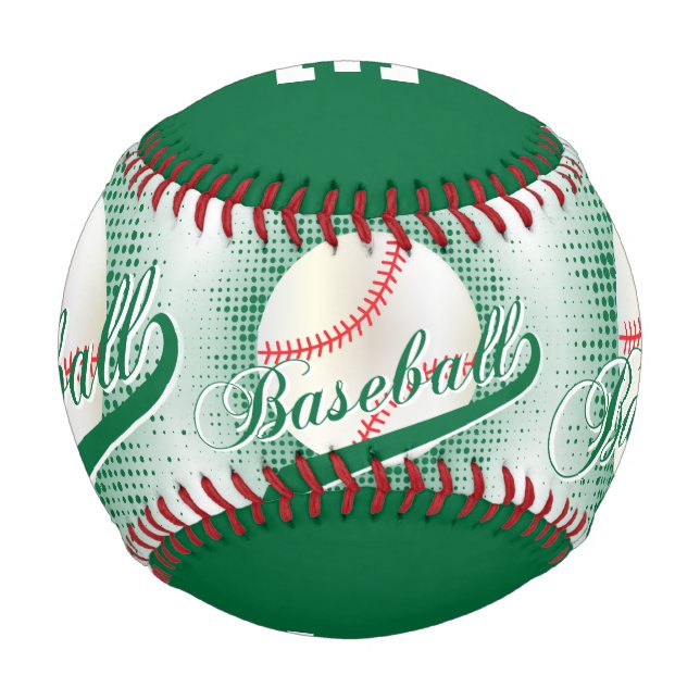 Dunkelgrün | White Retro Baseball Sports (Rückseite)
