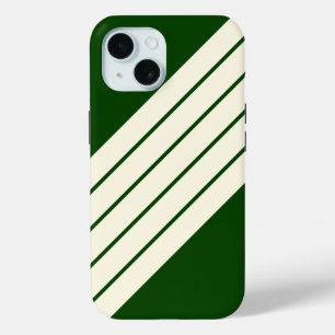 Dunkelgrüne Beige Streifen 80er Classic Retro Stre Case-Mate iPhone Hülle