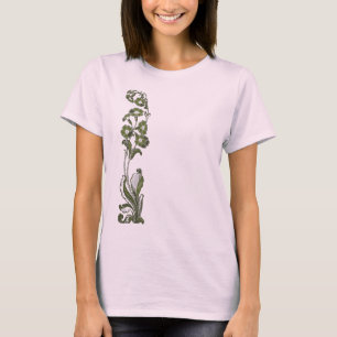 Dunkelgrüne Blumen (Front und Rückseite) T-Shirt