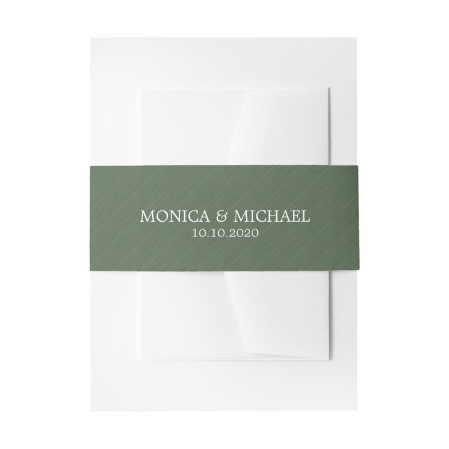 Dunkelgrüne Brushed Classic Personalisiert Wedding Einladungsbanderole (Vorderseite Beispiel)
