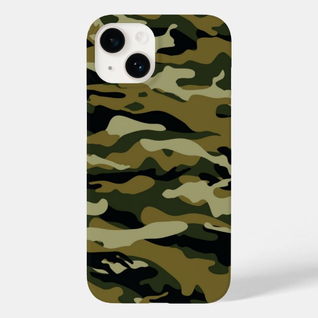Dunkelgrüne Camouflage Case-Mate iPhone 14 Hülle (Rückseite)