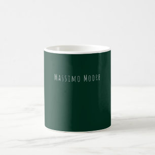 Dunkelgrüne einfache elegante Casual Eigenname Kaffeetasse