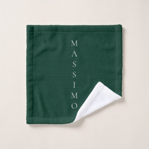 Dunkelgrüne einfache elegante Casual Eigenname Waschlappen