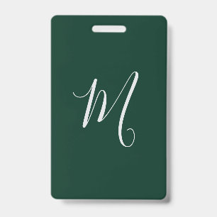 Dunkelgrüne einfache elegante moderne eigene Namen Ausweis