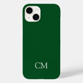 Dunkelgrüne, einfache Monogramm Case-Mate iPhone 14 Hülle