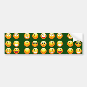 dunkelgrüne Emoji Autoaufkleber
