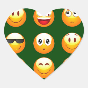 dunkelgrüne Emoji Herz-Aufkleber