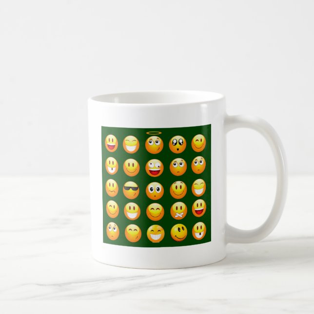 dunkelgrüne Emoji Kaffeetasse (Rechts)