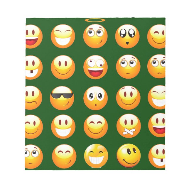 dunkelgrüne Emoji Notizblock (Vorderseite)