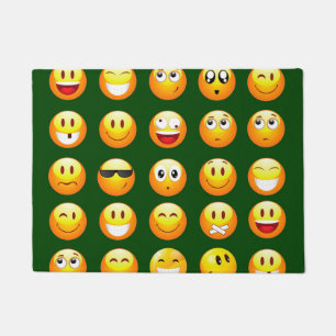dunkelgrüne Emoji-Türmatte Fußmatte