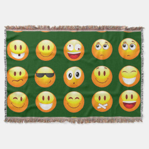 dunkelgrüne Emoji werfen Decke