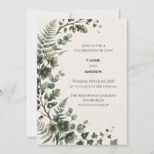 Dunkelgrüne Eukalyptus-Hochzeitseinladung Einladung