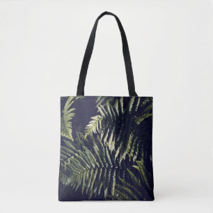 Dunkelgrüne Fern-Blätter Botanisch Tasche