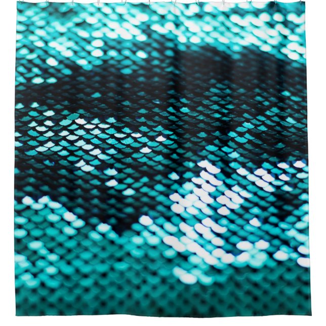 Dunkelgrüne Folge glänzende Textur Duschvorhang (Vorderseite)