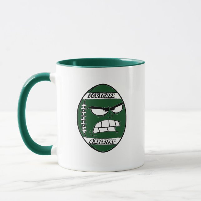 Dunkelgrüne Fußball-Tasse für Ihre Freundin Tasse (Links)