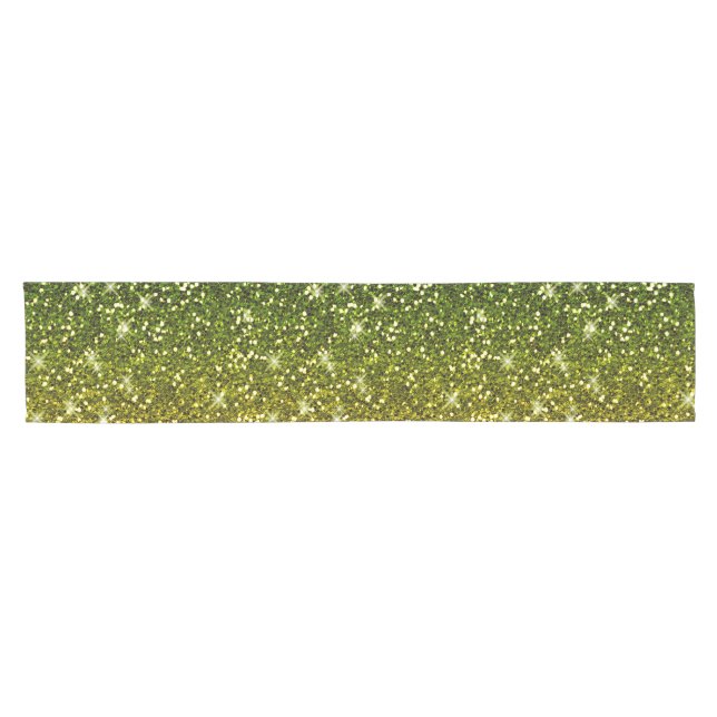 Dunkelgrüne Glitzer schimmern Kurzer Tischläufer (Horizontal)