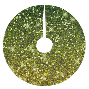 Dunkelgrüne Glitzer schimmern Polyester Weihnachtsbaumdecke