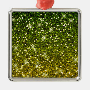 Dunkelgrüne Glitzer schimmern Silbernes Ornament