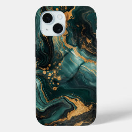 Dunkelgrüne goldene Adern Marmor Case-Mate iPhone Hülle