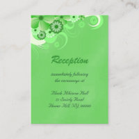 Dunkelgrüne Hochzeitsempfangskarten