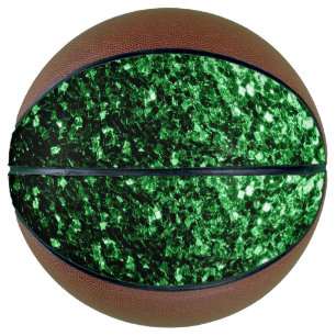 Dunkelgrüne Imitate Glitzer Glitzern Klingeln Basketball