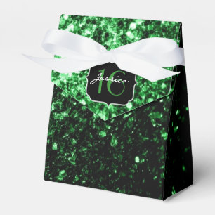 Dunkelgrüne Imitate Glitzer Glitzern Sweet 16 Geschenkschachtel