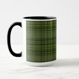 Dunkelgrüne Karierte (Durchstechflaschen) Tasse