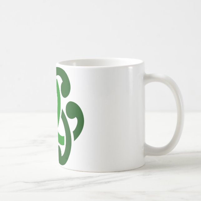Dunkelgrüne keltische Knoten Kaffeetasse (Rechts)