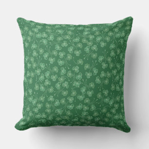 Dunkelgrüne Kleeblätter Muster Pillow oder Cushi Kissen