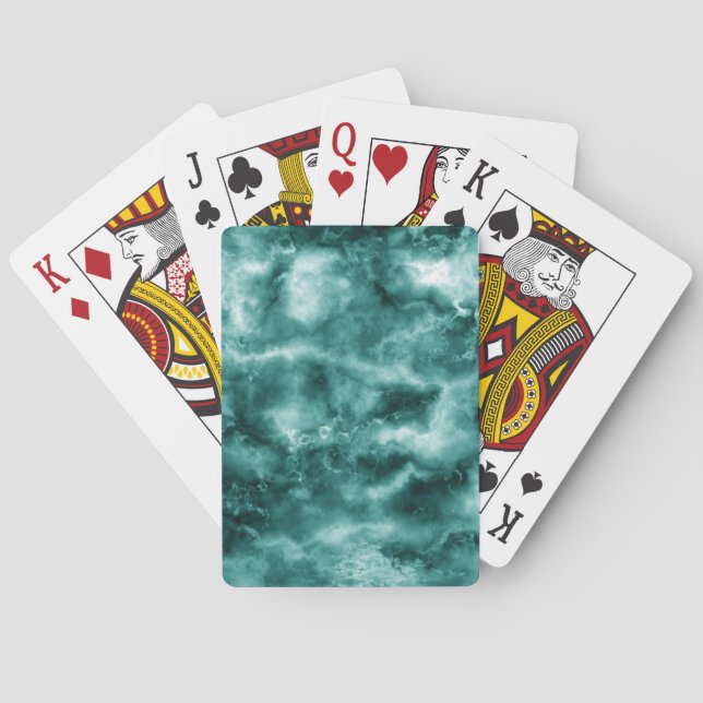 Dunkelgrüne Marmorbeschaffenheit Spielkarten (Rückseite)