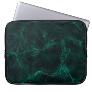 Dunkelgrüne Marmorstruktur Laptopschutzhülle