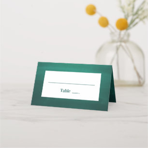 Dunkelgrüne moderne Hochzeit. Einfach elegante Sma Platzkarte