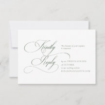 Dunkelgrüne Monogramm-Hochzeits-RSVP-Karte