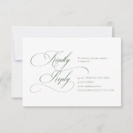 Dunkelgrüne Monogramm-Hochzeits-RSVP-Karte RSVP Karte